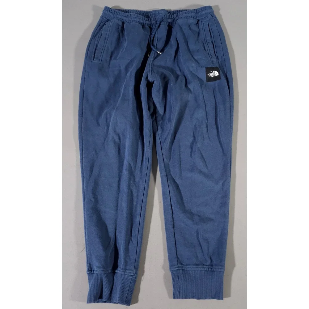 The North Face Sweatpants Mens L Blue Joggers Fleece Logo A7UOA